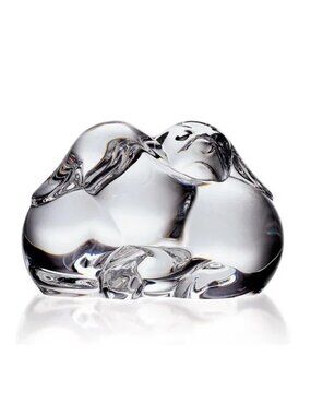 Steuben Crystal Puppy Love Hand Cooler for Dog ❤️ Lover (small chip !)